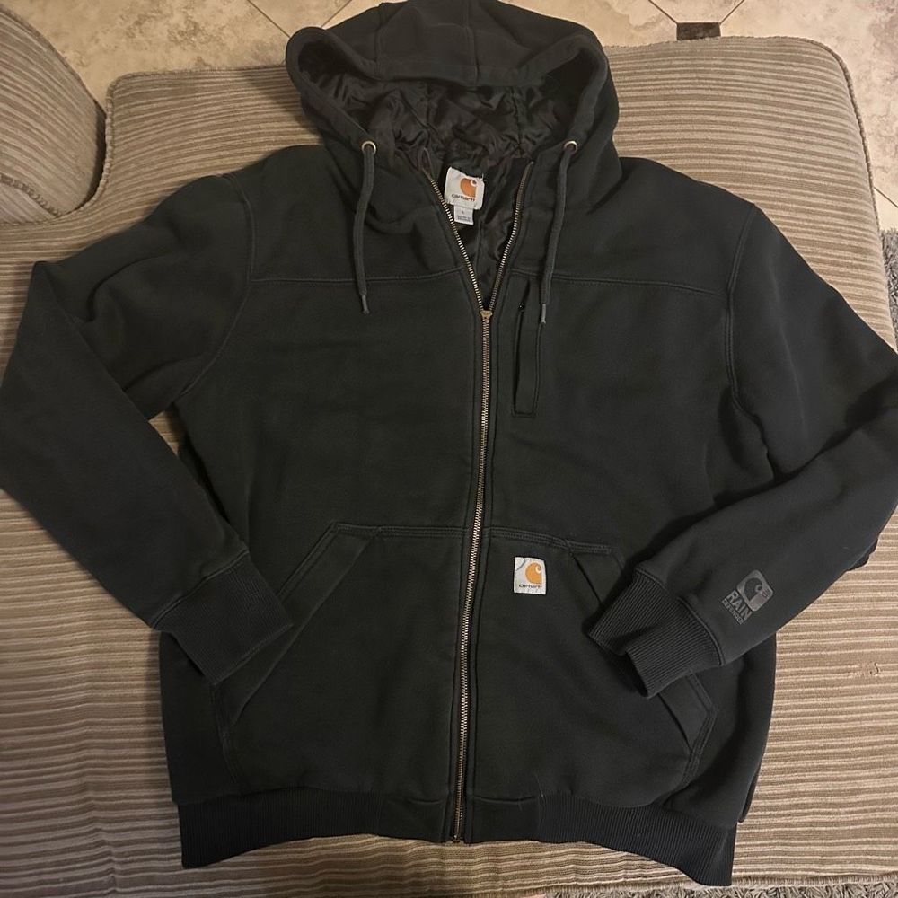 Carrhart rain defender zip up hoodie jacket sweatshirt large